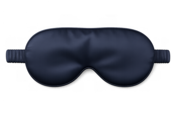 Dark sleep mask helping achieve deep rest, blocking light for undisturbed sleep, ideal eye accessory for travel and relaxation. Transparent background
