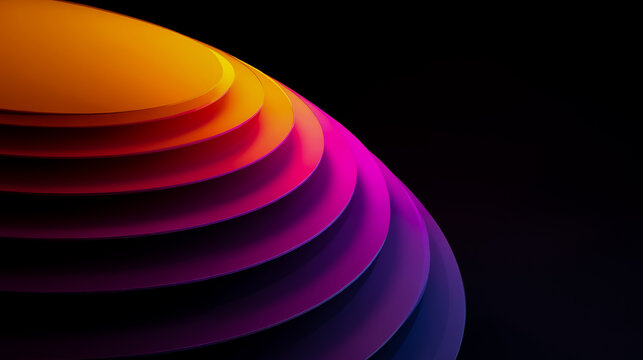 Colorful abstract vibrant rainbow gradient concentric circles 3D digital art modern design geometric abstract art colorful background creative artistic visual effects