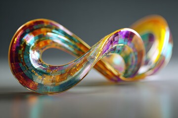 Colorful Abstract Ribbon Sculpture