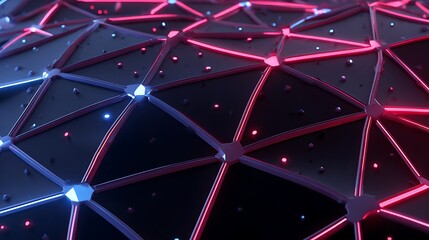 Dynamic digital network grid glowing with vibrant neon connections for a futuristic tech background captivating buyers searching for innovation