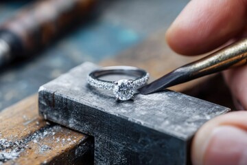 Jeweler Crafting Diamond Ring
