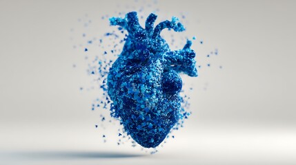 Blue heart anatomy medical illustration health care concept cardiovascular system design art