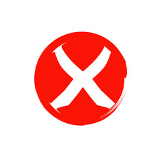 red cross x vector icon. no wrong symbol. delete, vote sign. graphic design element set on white background