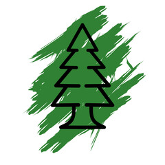 Spruce, fir trees silhouettes, minimal winter seamless pattern, black on gray background. Hand drawn vector illustration. Design concept for kids textile, fashion print, wallpaper, packaging.