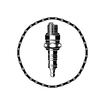 Engine spark plug hand drawn illustration artwork