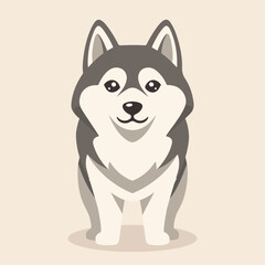 Friendly Siberian Husky Cartoon Icon