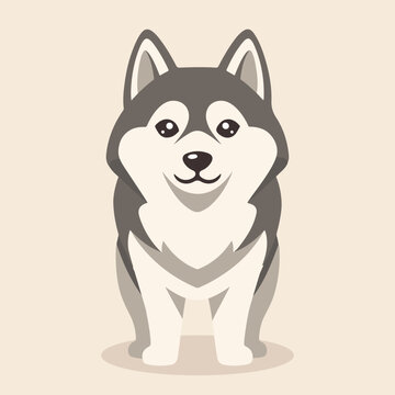 Friendly Siberian Husky Cartoon Icon