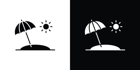 Beach icons vector. silhouette or icon or pictogram. © Surya