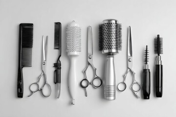 Hairdressing Tools Flat Lay