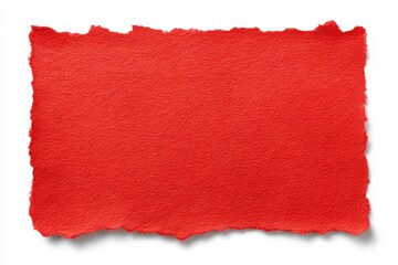 Red Torn Paper on White Background