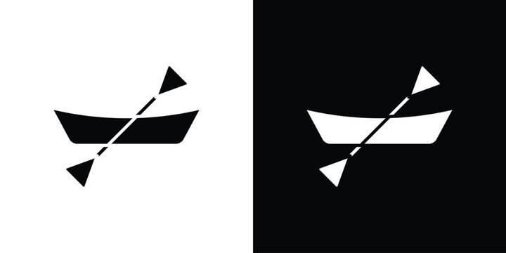 Canoe icons vector. silhouette or icon or pictogram.