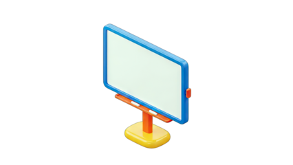 Billboard Displayed Isometric on White Background