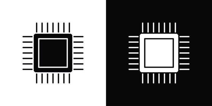 CPU icons vector. silhouette or icon or pictogram.
