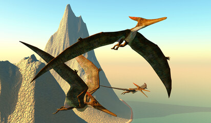 Pteranodon Shoreline - Pteranodon was a reptile carnivorous Pterosaur that lived in North America during the Cretaceous Period.