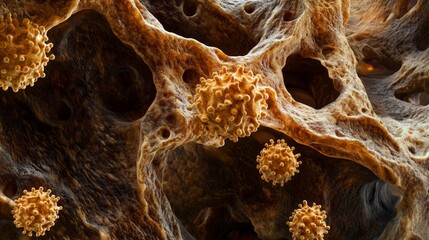 Exploration of Herpes Simplex Through an Artistic Lens Highlighting Intricate Microbial Details