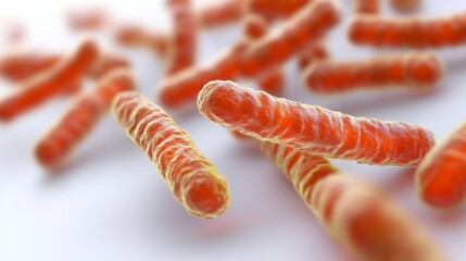 Detailed Depiction of Corynebacterium Diphtheriae in a Microscopic Landscape of Life