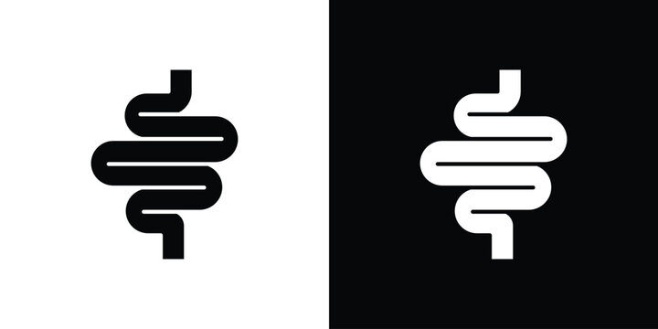 Intestine icons vector. silhouette or icon or pictogram.