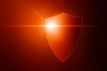 Soft shield shape glowing with warm red-orange light, symbolizing safety and protection concept