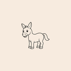 Donkey icon flat vector design.