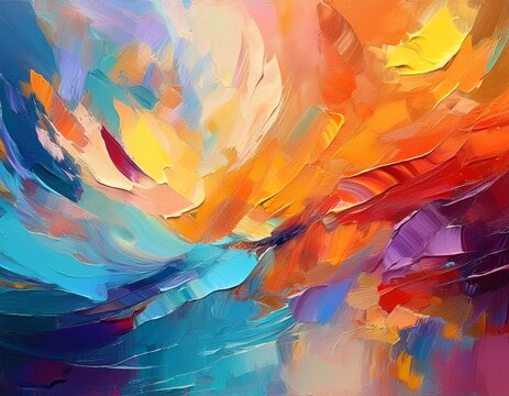 generate an artistic and painterly abstract background with expressive brush strokes and a rich impasto texture