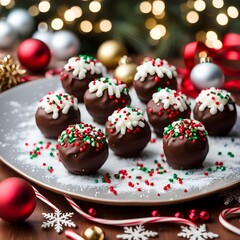Festive Chocolate Truffles with Sprinkles