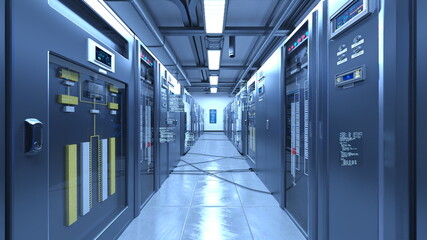 サーバールーム　3DCGレンダリング