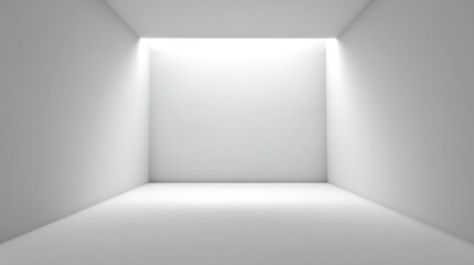 Obraz premium Minimalist White Room with Soft Lighting Creating a Calm and Serene Atmosphere Suitable for Various Decorative or Creative Purposes