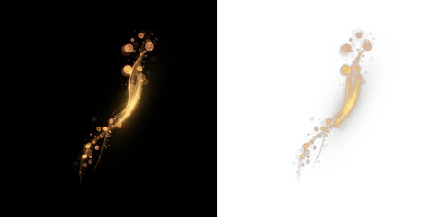 Sparkle light on two backgrounds, sparkling Stars, Bokeh, dust PNG. Starburst. Glowing light effect, glitter particles and stars. Magical glow PNG. Overlay design.