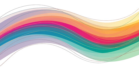 Abstract colorful wave background design featuring rainbow colors and curved lines pattern