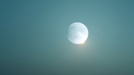 Obraz premium Serene Night Sky with Full Moon Illuminating Clouds and Tranquil Atmosphere, Perfect for Nature and Astronomy Themes in Stock Photography