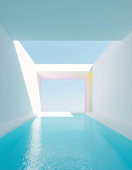 blue swimming pool
