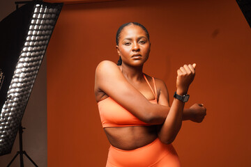 Athletic African American personal fitness coach