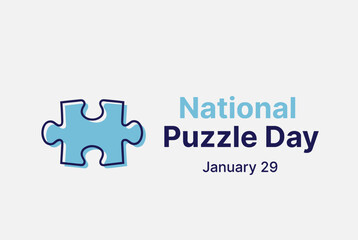 National Puzzle Day blue jigsaw piece vector design