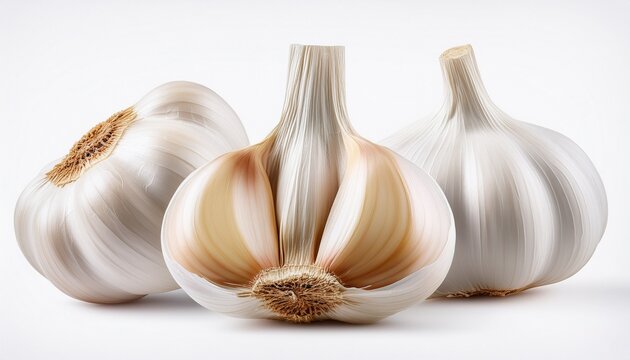 garlic bulb isolated on white background n culinary spice cutout