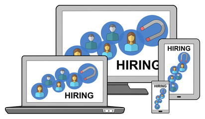 Hiring concept on different devices