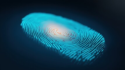 Intricate Blue and Orange Fingerprint Design Representing Digital Security and Biometric Recognition in Modern Technology Applications