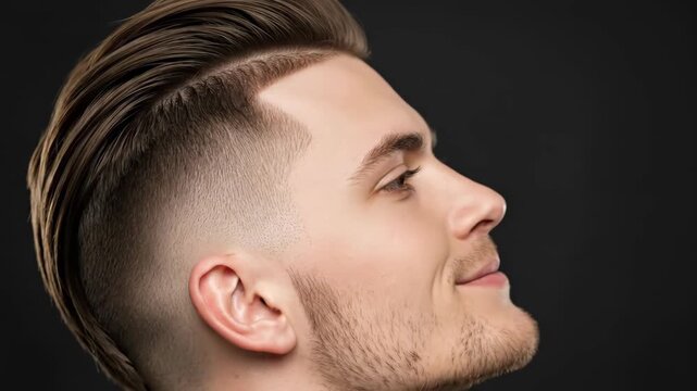 Stylish men's hair transformation showcasing modern undercut and precision grooming