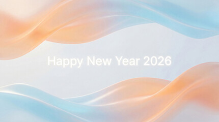 Celebration greeting for New Year 2026 with colorful waves and smooth design in a digital format created for welcoming the upcoming year