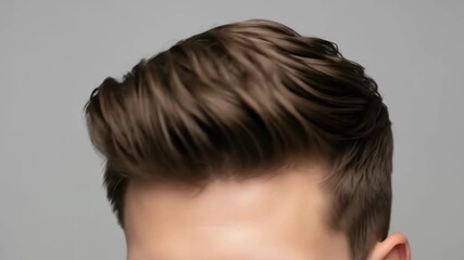 Stylish hair transformation: men's modern hairstyle with perfect grooming and volume enhancement