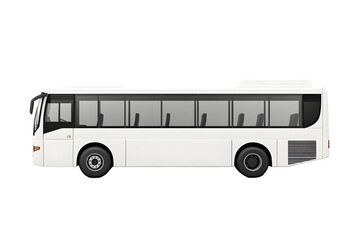 White passenger bus side view isolated on a white background Comfortable tourist bus international passenger transportation