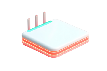 3D Realistic Wireless Internet Router with antennas icon Minimal Cartoon digital wireless modem hotspot on isolated white background WiFi hotspot zone