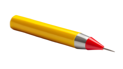 yellow sticky post it note with red pushpin isolated on white