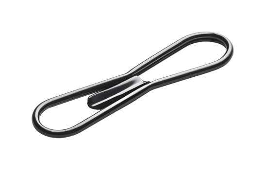Black Paper clip isolated on white background
