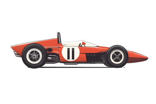 a racing car on a white isolated background Illustration