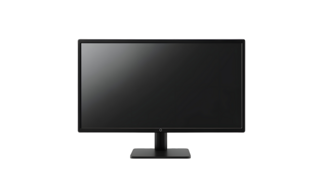 square panorama screen monitor isolated on white