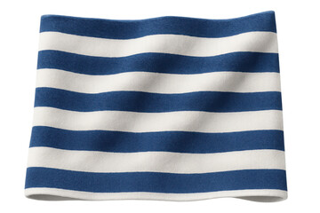 Obraz premium Blue and white striped fabric material showing classic nautical fashion pattern and textile design on transparent background