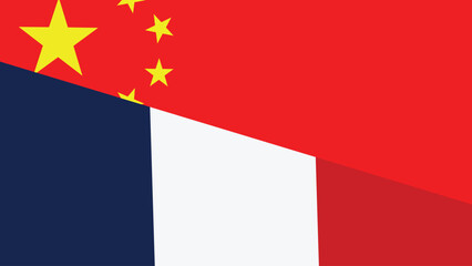 China and france flag fusion design