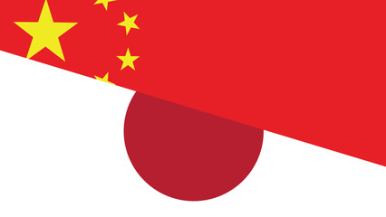 China and japan flag fusion design