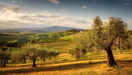 Fototapeta premium olive trees in tuscany countryside toscana italy