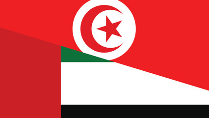 Uae and tunisia flag fusion design
